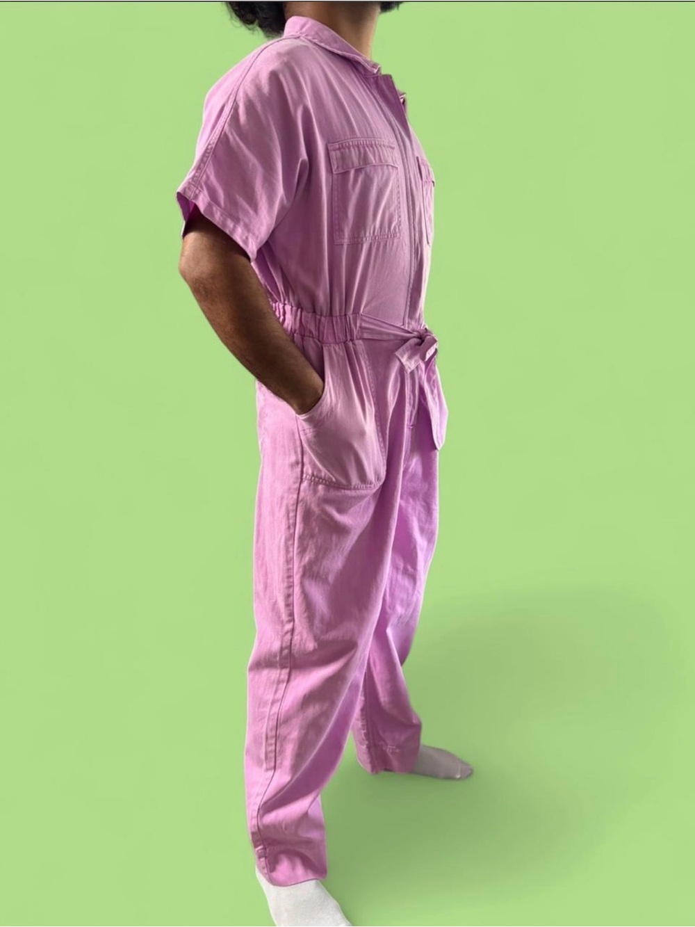 Utility Jumpsuit in Vibrant Lilac - Picture 4 of 8